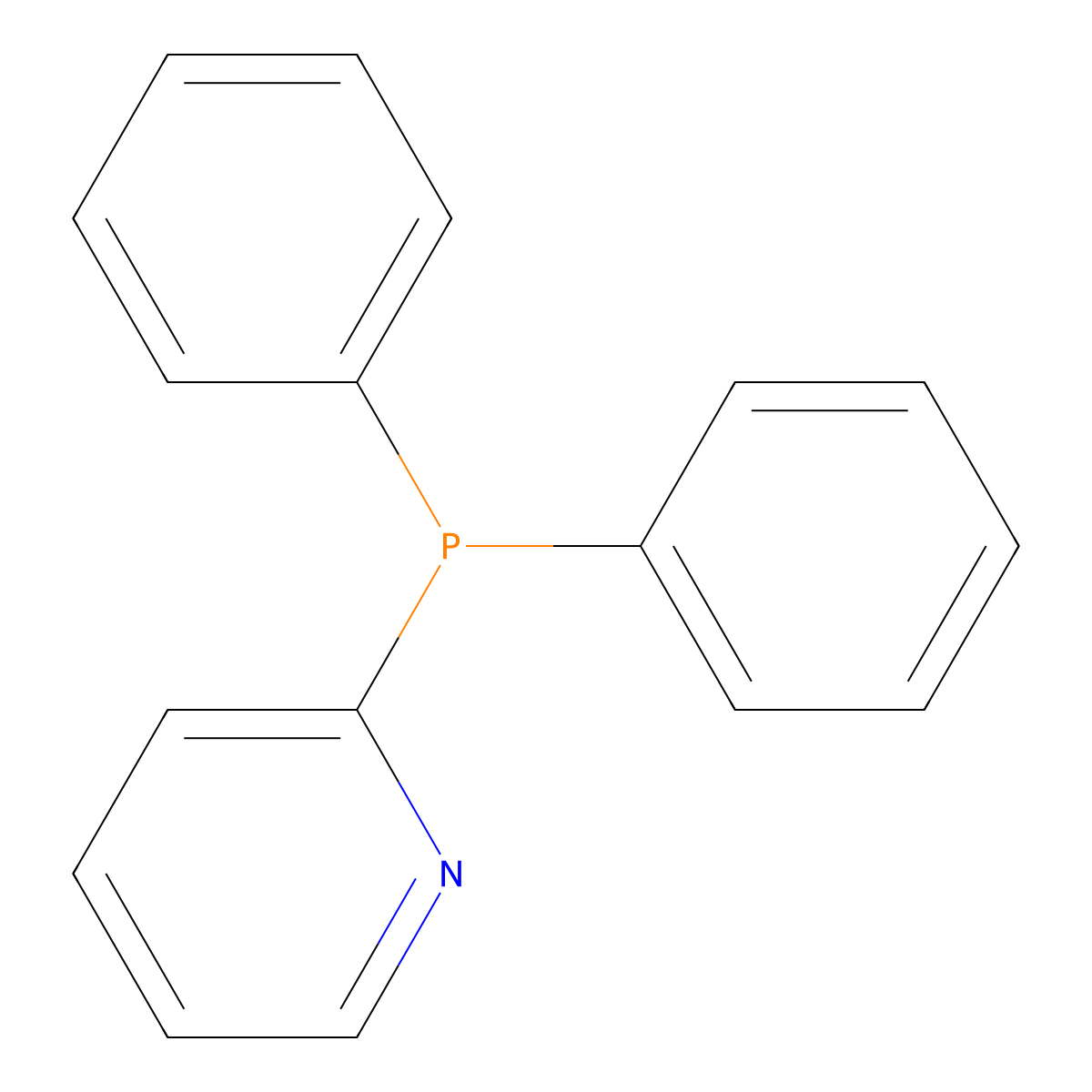 2-Pyridyldiphenylphosphine molecular structure, CAS 37943-90-1