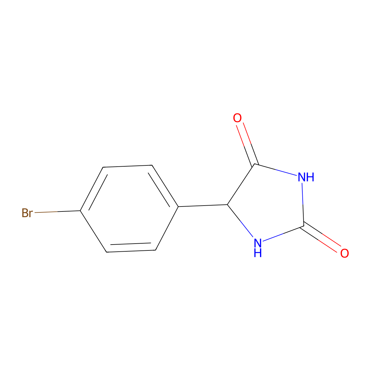 5-(4-Bromophenyl)imidazolidine-2,4-dione molecular structure, CAS 37944-78-8