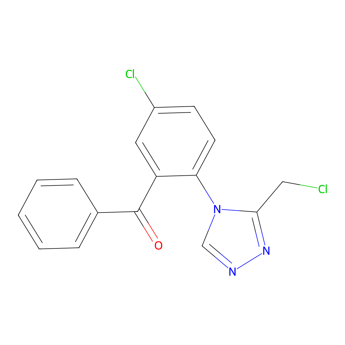 [5-chloro-2-[3-(chloromethyl)-4H-1,2,4-triazol-4-yl]phenyl] phenyl ketone molecular structure, CAS 37945-06-5