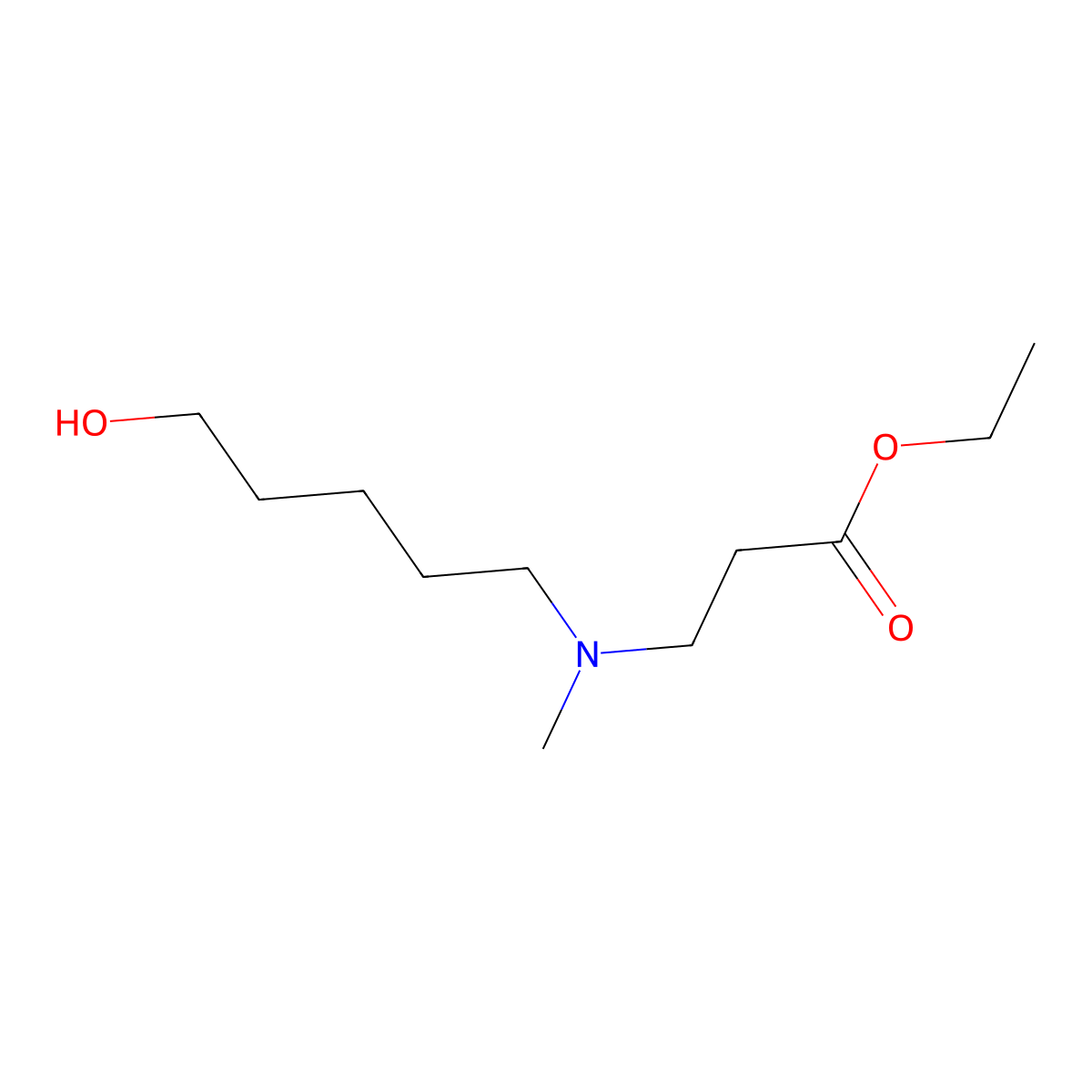 Ethyl 3-[(5-hydroxypentyl)(methyl)amino]propanoate molecular structure, CAS 37947-15-2