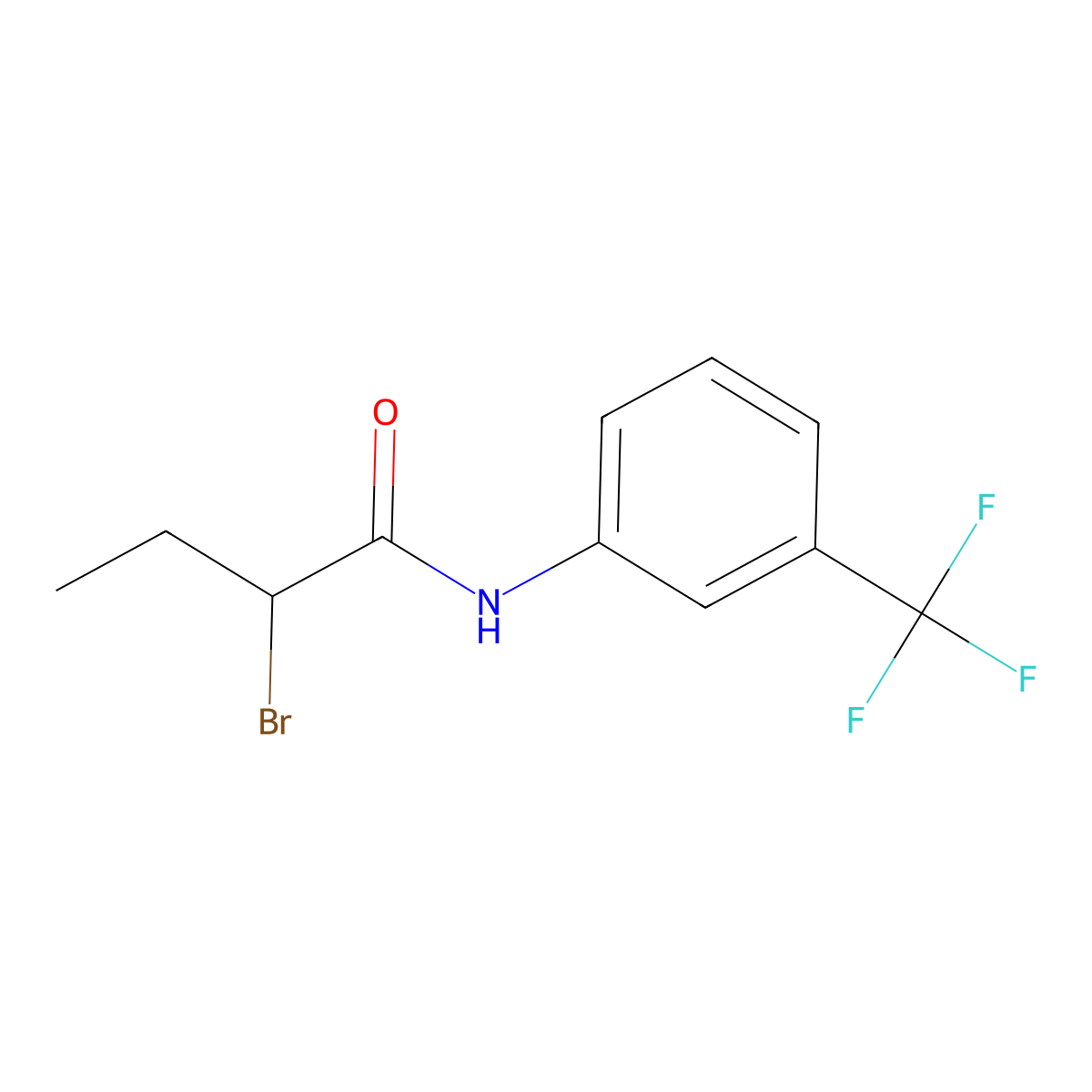 2-Bromo-N-[3-(trifluoromethyl)phenyl]butanamide molecular structure, CAS 3795-33-3