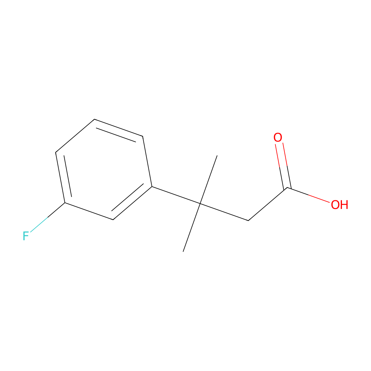 3-(3-Fluorophenyl)-3-methylbutanoic acid molecular structure, CAS 3795-40-2