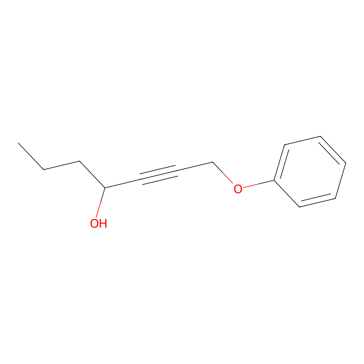1-Phenoxy-2-heptyn-4-ol molecular structure, CAS 37957-15-6