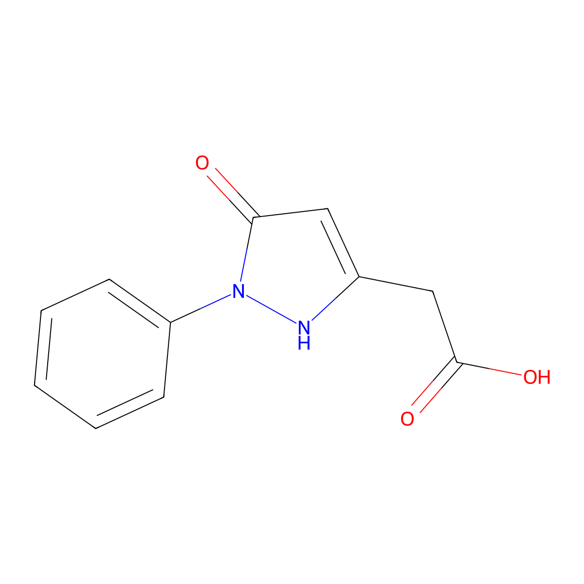 (5-hydroxy-1-phenyl-1H-pyrazol-3-yl)acetic acid molecular structure, CAS 37959-11-8