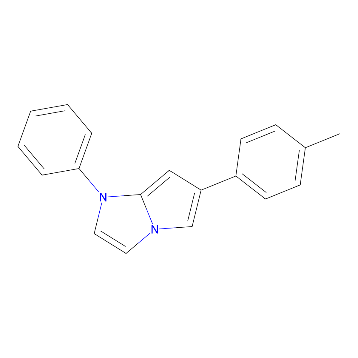 1H-Pyrrolo(1,2-a)imidazole, 1-phenyl-6-(p-tolyl)- molecular structure, CAS 37959-39-0