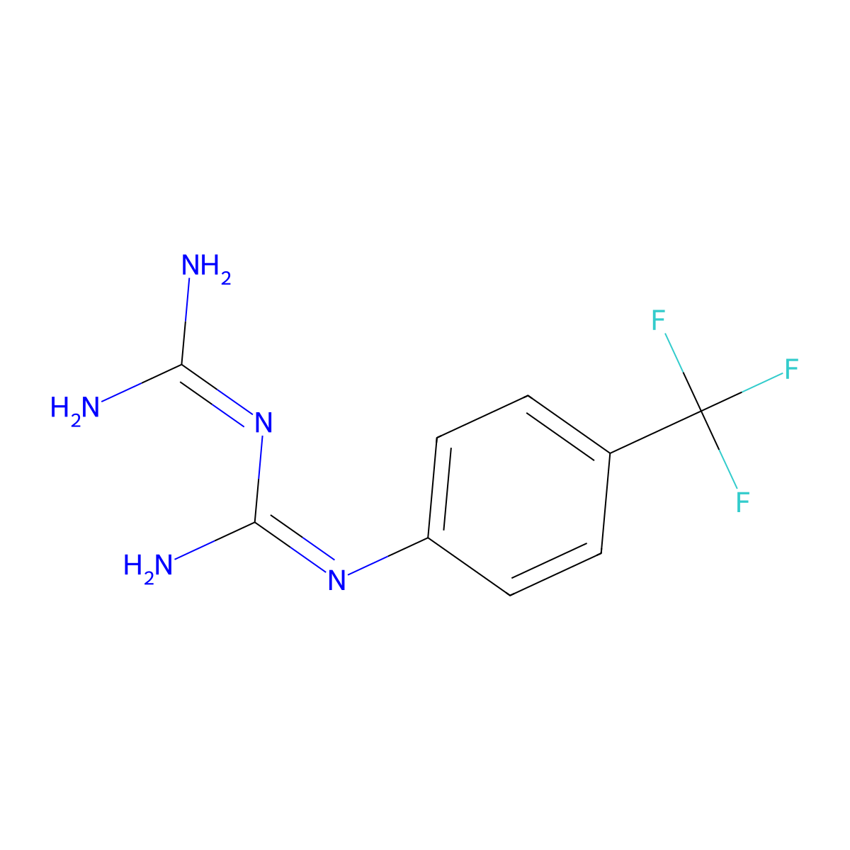 1-(4-(Trifluoromethyl)phenyl)biguanide molecular structure, CAS 3796-35-8