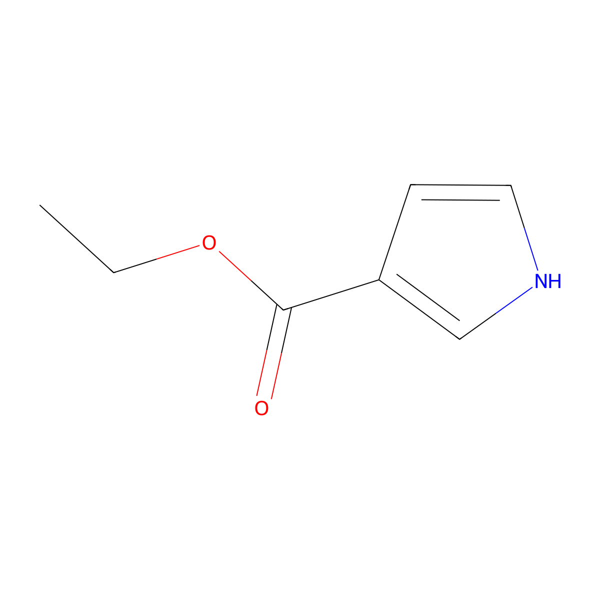 Ethyl 1H-pyrrole-3-carboxylate molecular structure, CAS 37964-17-3