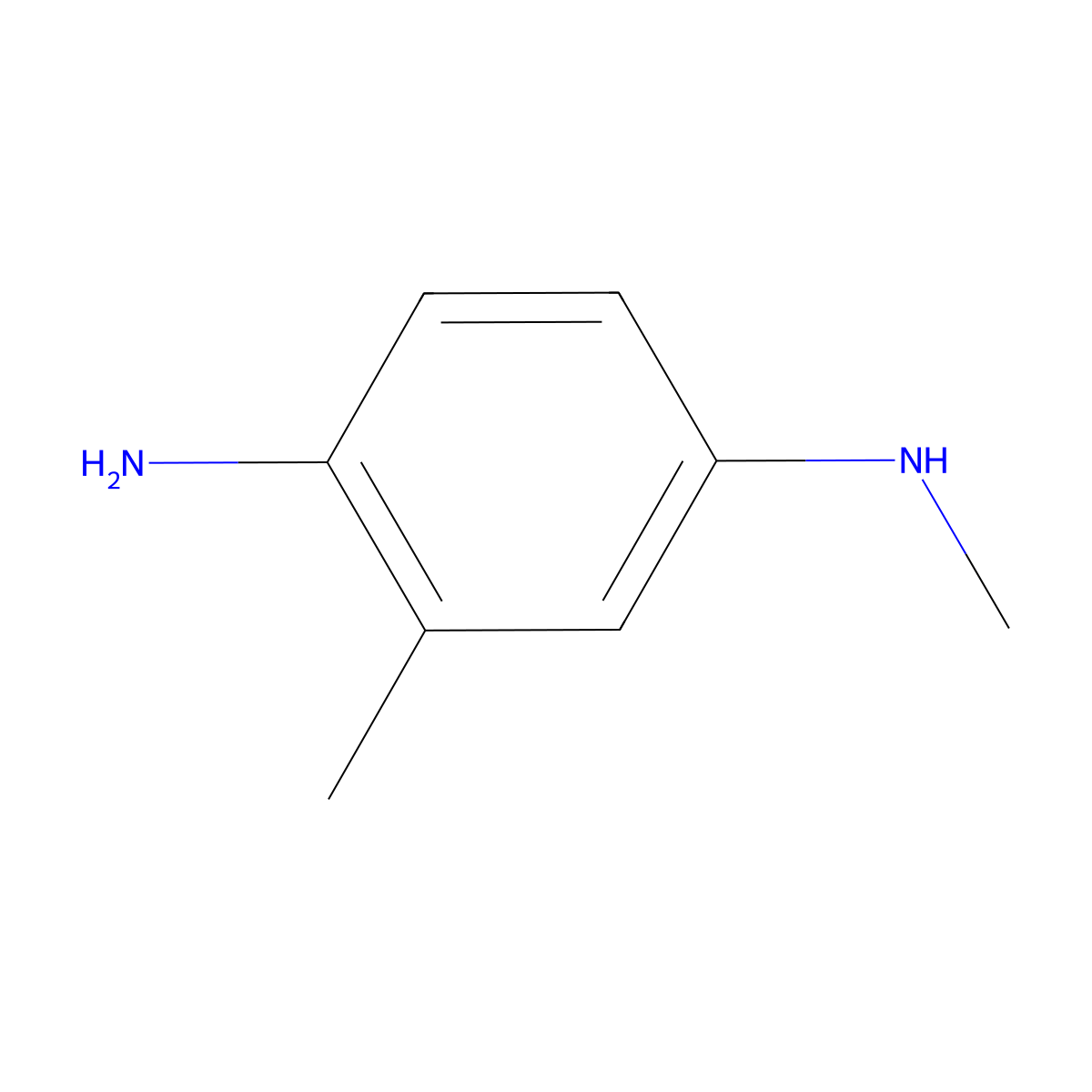 N1,3-dimethylbenzene-1,4-diamine molecular structure, CAS 37966-54-4