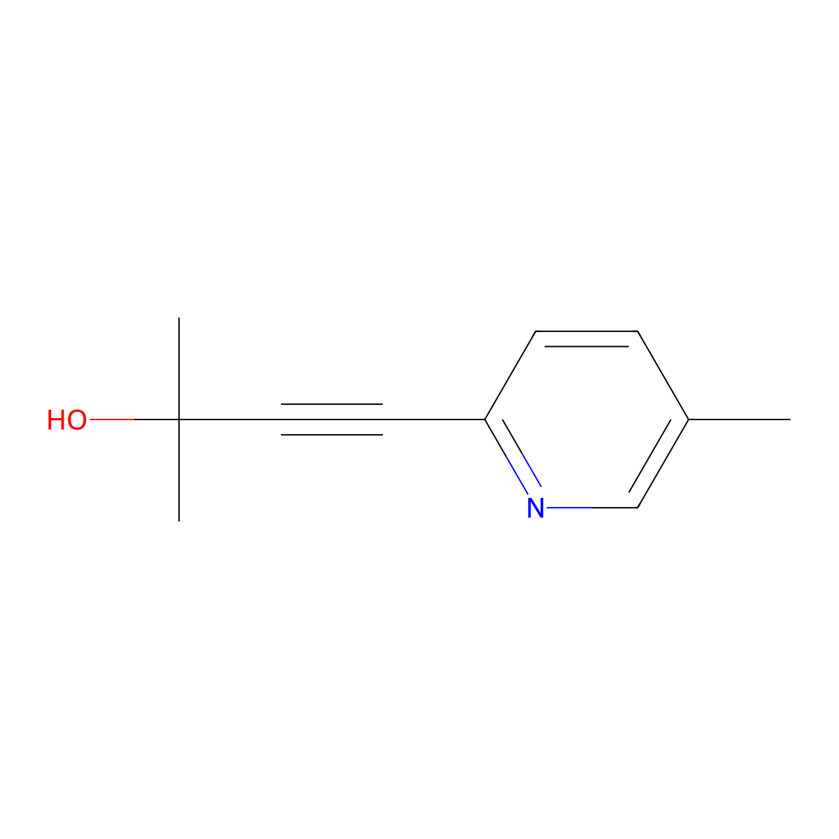 2-Methyl-4-(5-methylpyridin-2-yl)but-3-yn-2-ol molecular structure, CAS 379670-37-8