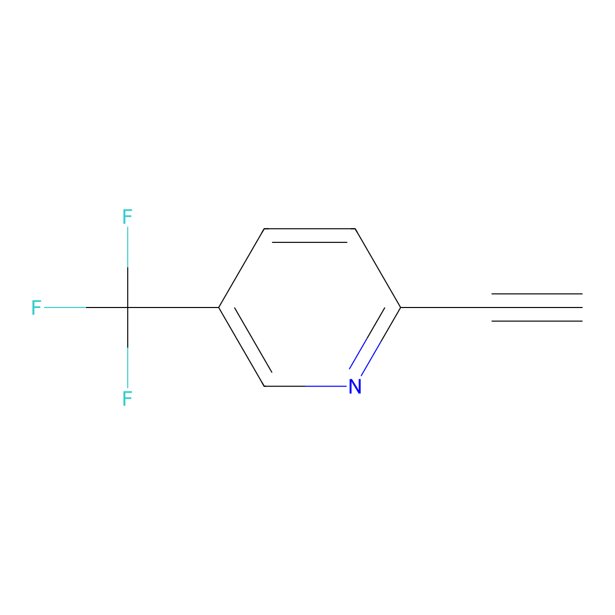 2-Ethynyl-5-(trifluoromethyl)pyridine molecular structure, CAS 379670-42-5