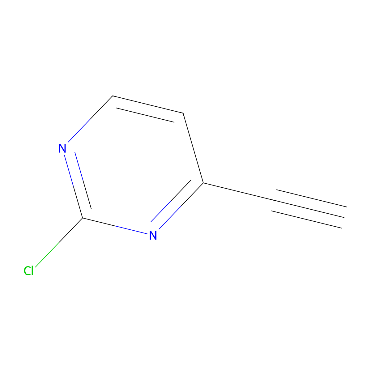 2-Chloro-4-ethynylpyrimidine molecular structure, CAS 37968-69-7