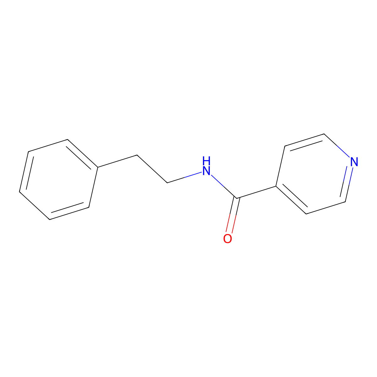 N-(2-phenylethyl)pyridine-4-carboxamide molecular structure, CAS 37968-98-2