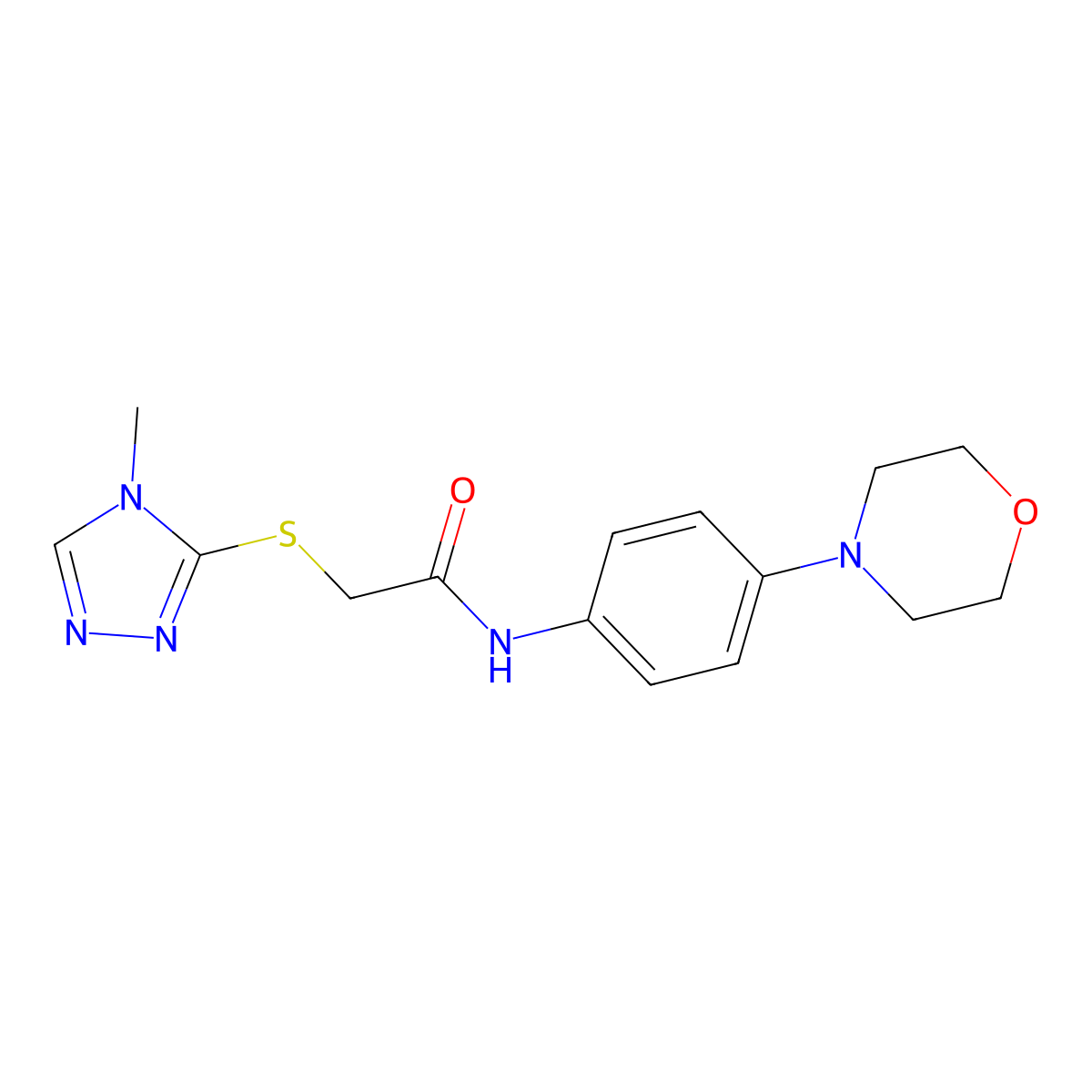 2-[(4-methyl-4H-1,2,4-triazol-3-yl)sulfanyl]-N-(4-morpholinophenyl)acetamide molecular structure, CAS 379696-95-4