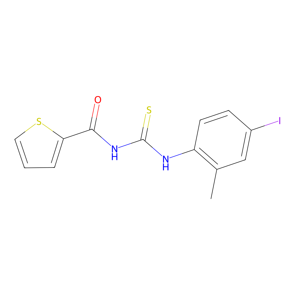 N-[(4-iodo-2-methylphenyl)carbamothioyl]thiophene-2-carboxamide molecular structure, CAS 379698-30-3