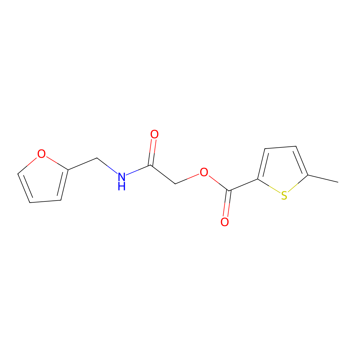 {[(Furan-2-yl)methyl]carbamoyl}methyl 5-methylthiophene-2-carboxylate molecular structure, CAS 379700-40-0