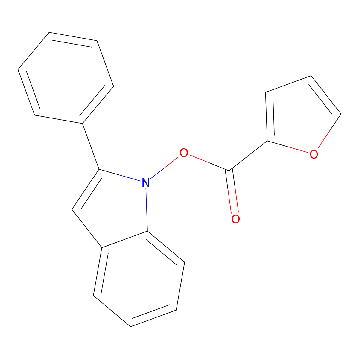 2-Phenylindolyl furan-2-carboxylate molecular structure, CAS 379701-27-6