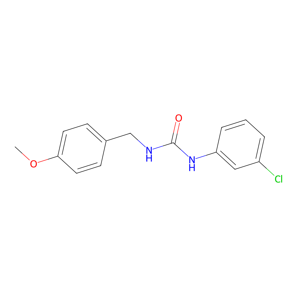 N-(3-Chlorophenyl)-N'-((4-methoxyphenyl)methyl)urea molecular structure, CAS 379701-45-8