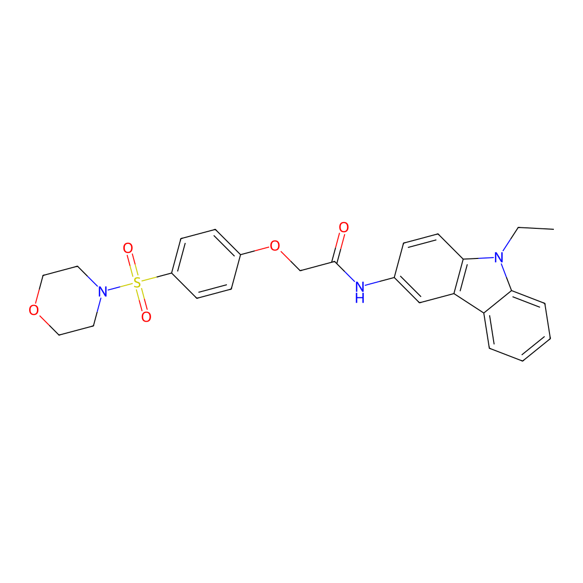 N-(9-Ethyl-9H-carbazol-3-yl)-2-(4-(morpholinosulfonyl)phenoxy)acetamide molecular structure, CAS 379704-63-9