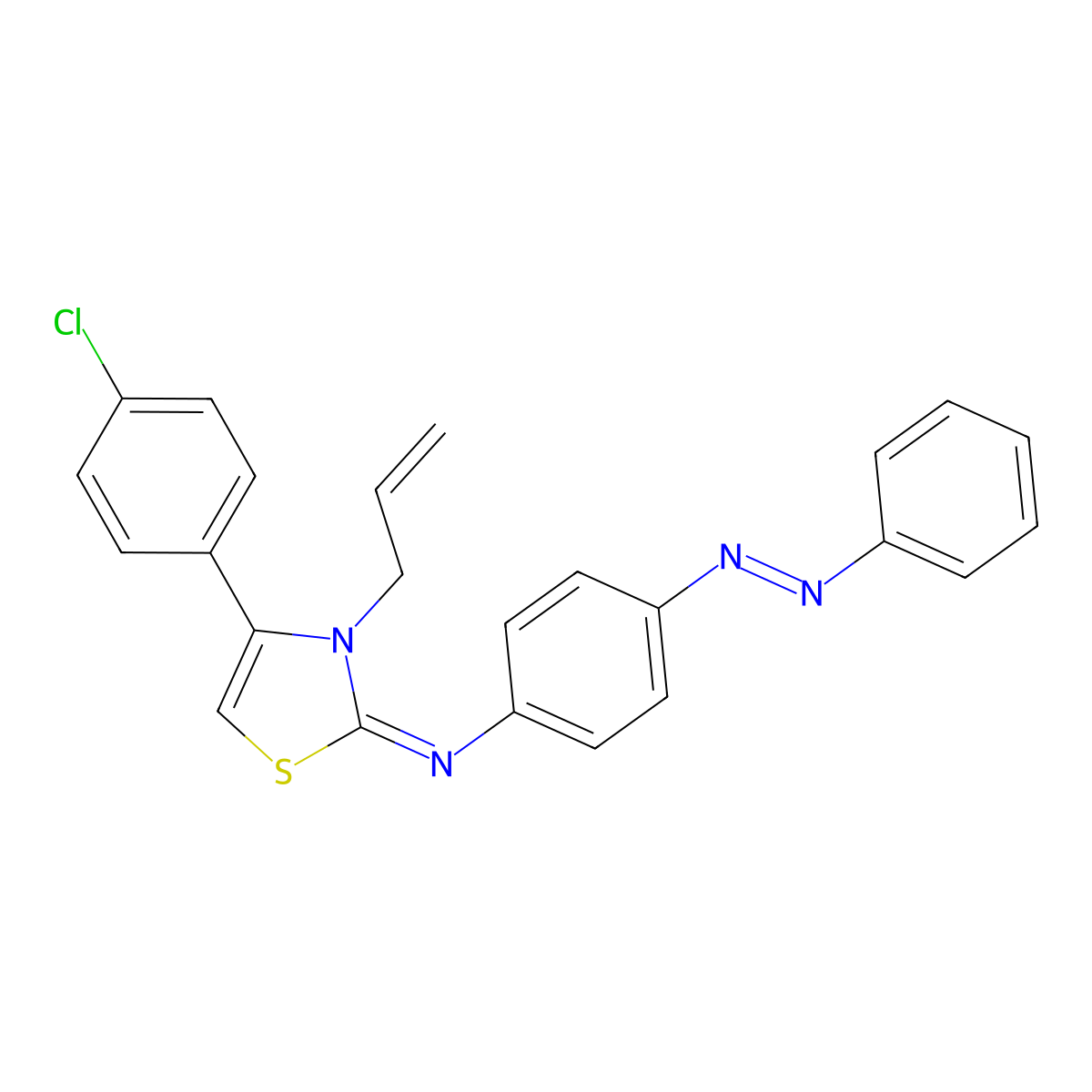 (Z)-N-(3-allyl-4-(4-chlorophenyl)thiazol-2(3H)-ylidene)-4-((Z)-phenyldiazenyl)aniline molecular structure, CAS 379704-67-3