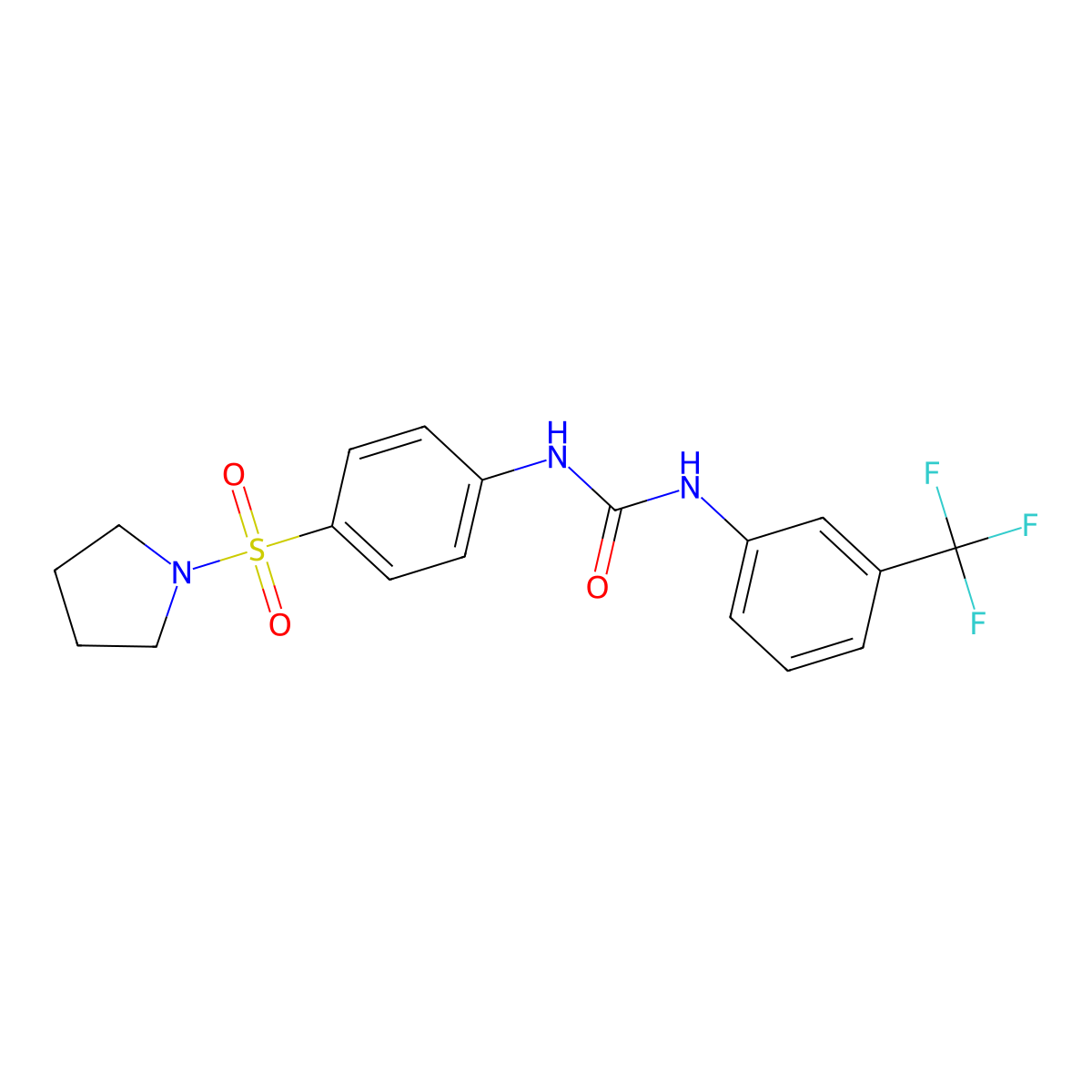 1-[4-(Pyrrolidin-1-ylsulfonyl)phenyl]-3-[3-(trifluoromethyl)phenyl]urea molecular structure, CAS 379705-09-6
