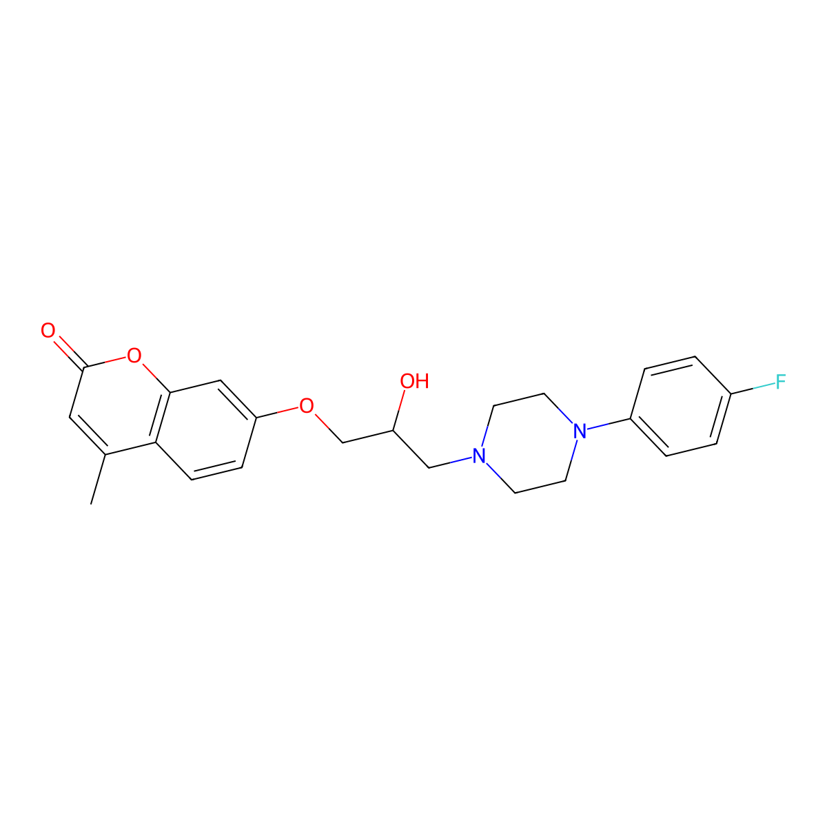 7-(3-(4-(4-fluorophenyl)piperazin-1-yl)-2-hydroxypropoxy)-4-methyl-2H-chromen-2-one molecular structure, CAS 379707-31-0