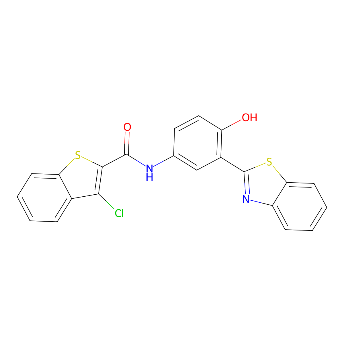 N-[3-(1,3-benzothiazol-2-yl)-4-hydroxyphenyl]-3-chloro-1-benzothiophene-2-carboxamide molecular structure, CAS 379709-21-4