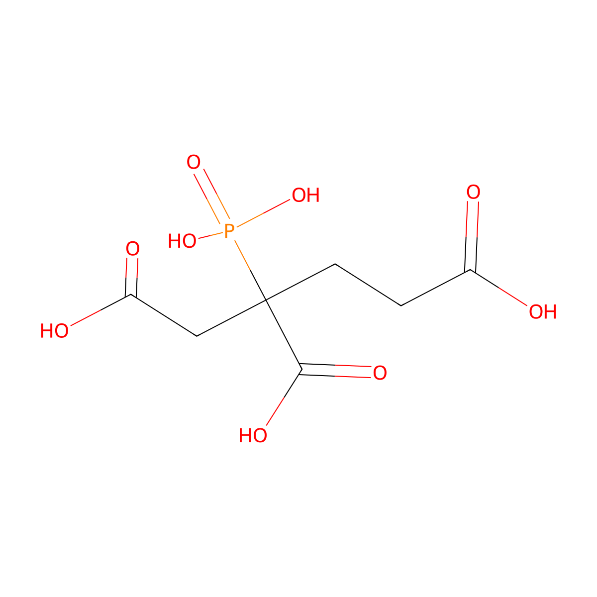 2-Phosphonobutane-1,2,4-tricarboxylic acid molecular structure, CAS 37971-36-1