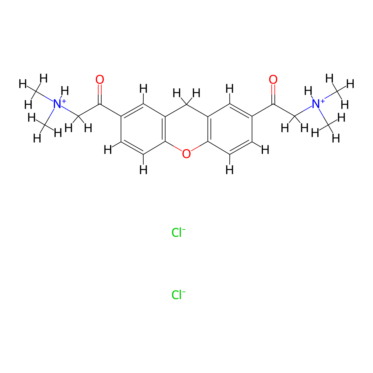 1,1'-(9H-Xanthene-2,7-diyl)bis(2-(dimethylamino)ethanone) dihydrochloride molecular structure, CAS 37971-99-6