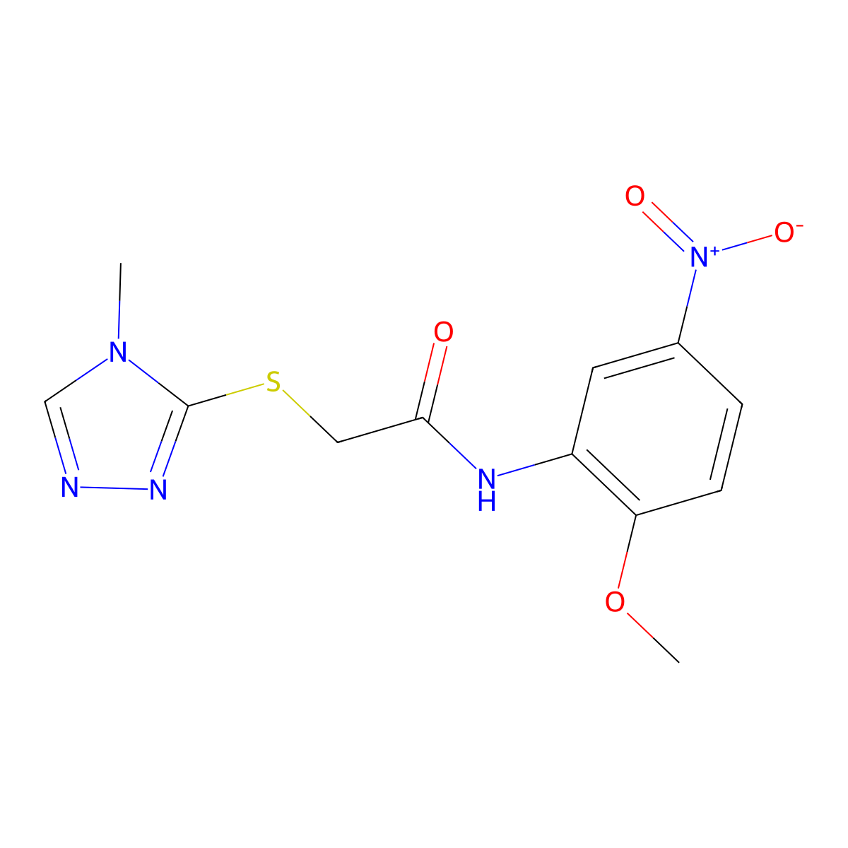 N-(2-methoxy-5-nitrophenyl)-2-[(4-methyl-4H-1,2,4-triazol-3-yl)sulfanyl]acetamide molecular structure, CAS 379710-27-7