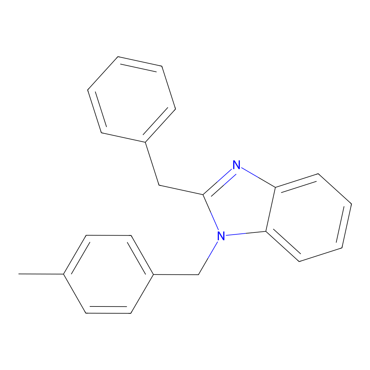 2-benzyl-1-(4-methylbenzyl)-1H-benzimidazole molecular structure, CAS 379712-31-9