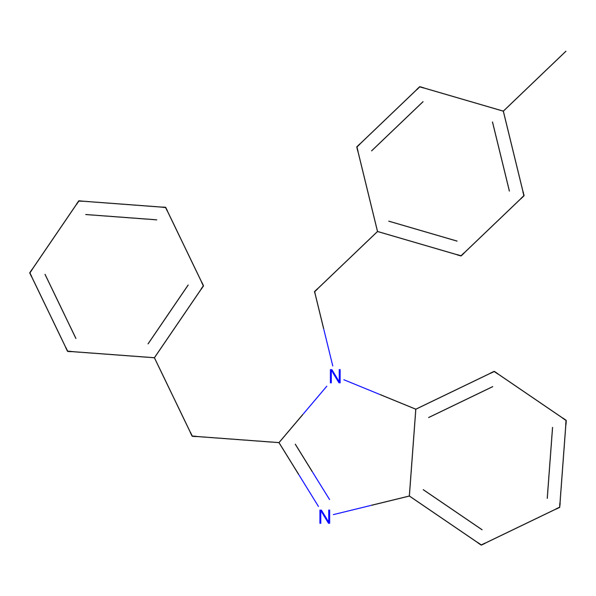 2-benzyl-1-(4-methylbenzyl)-1H-benzimidazole molecular structure, CAS 379712-31-9