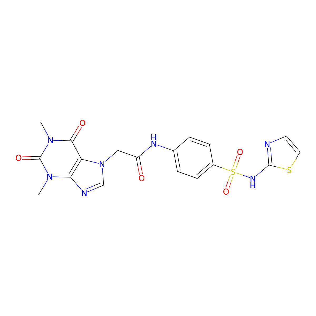 2-(1,3-dimethyl-2,6-dioxopurin-7-yl)-N-[4-(1,3-thiazol-2-ylsulfamoyl)phenyl]acetamide molecular structure, CAS 379715-04-5