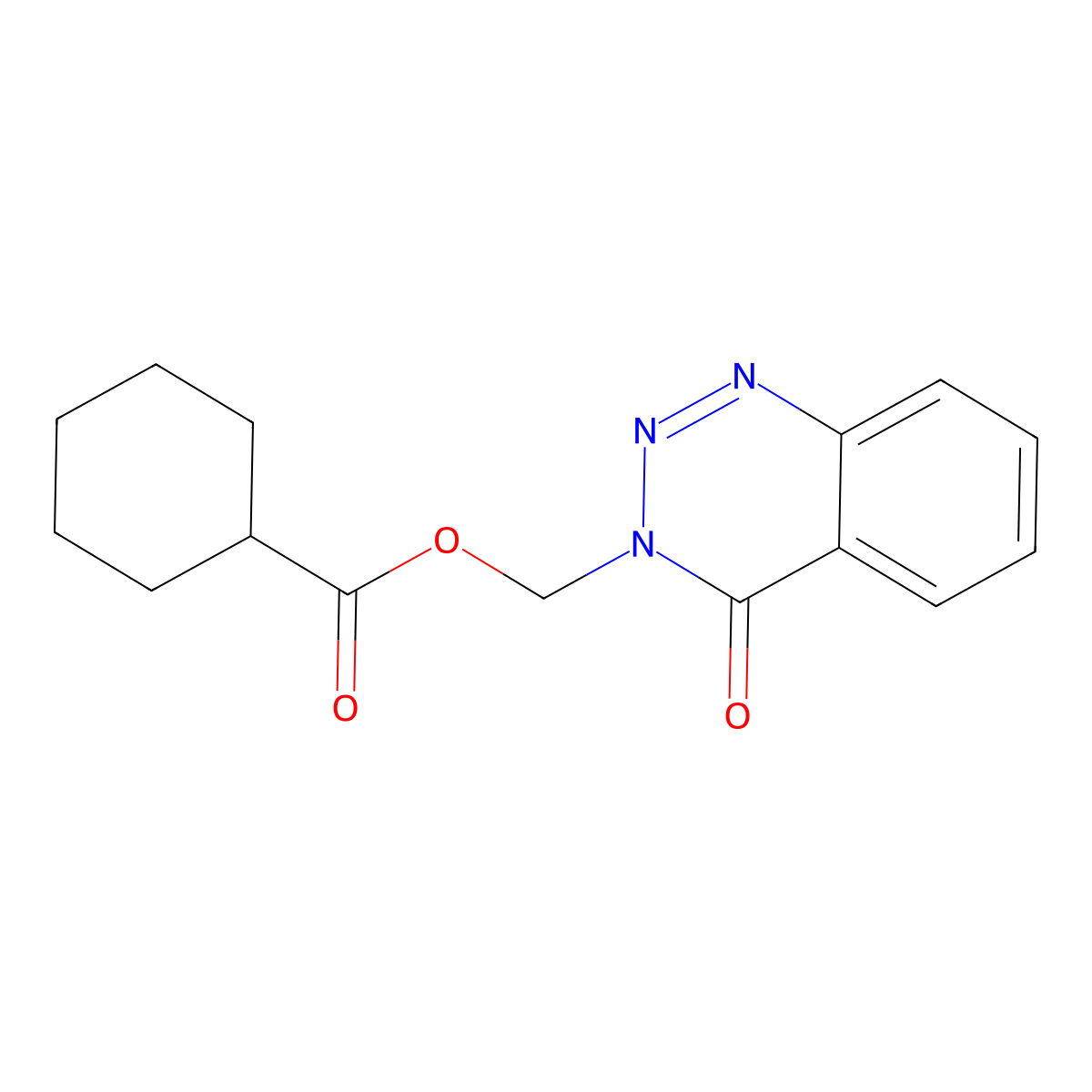 (4-Oxo-1,2,3-benzotriazin-3-yl)methyl cyclohexanecarboxylate molecular structure, CAS 379715-89-6