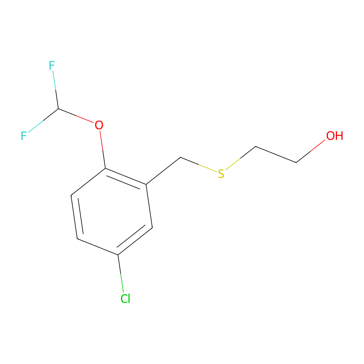 2-({[5-Chloro-2-(difluoromethoxy)phenyl]methyl}sulfanyl)ethan-1-ol molecular structure, CAS 379724-53-5