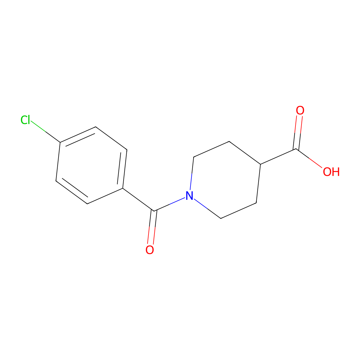 1-(4-Chlorobenzoyl)piperidine-4-carboxylic acid molecular structure, CAS 379724-54-6