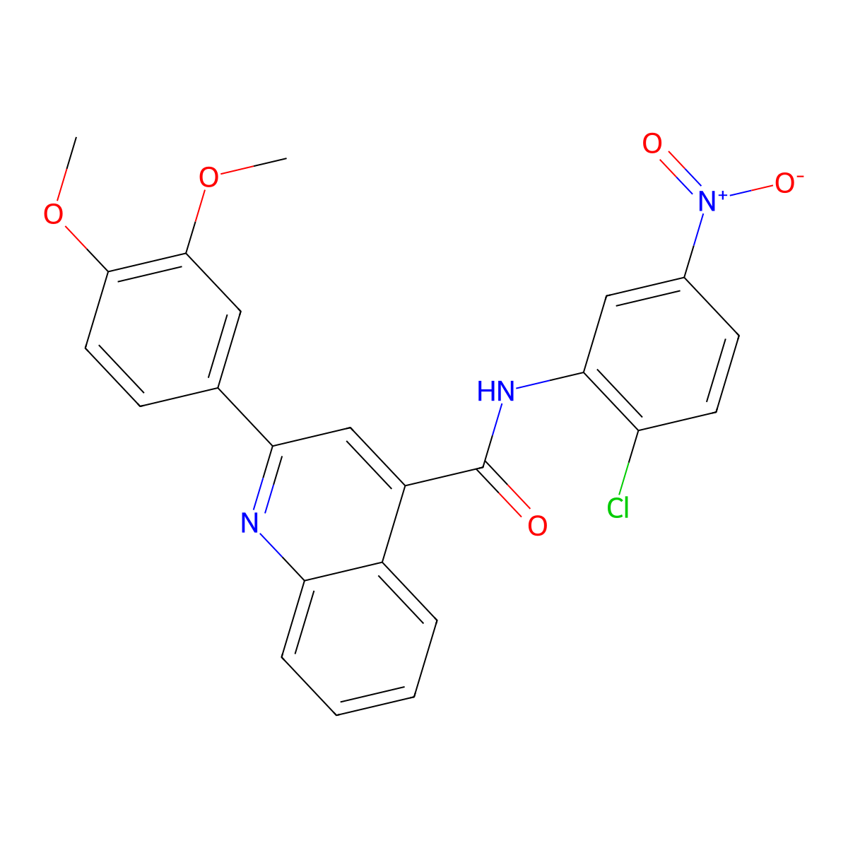 N-{2-chloro-5-nitrophenyl}-2-(3,4-dimethoxyphenyl)-4-quinolinecarboxamide molecular structure, CAS 379725-14-1