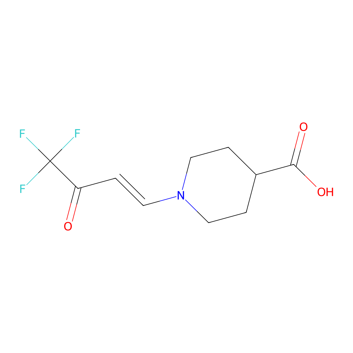 1-(4,4,4-Trifluoro-3-oxobut-1-en-1-yl)piperidine-4-carboxylic acid molecular structure, CAS 379725-83-4