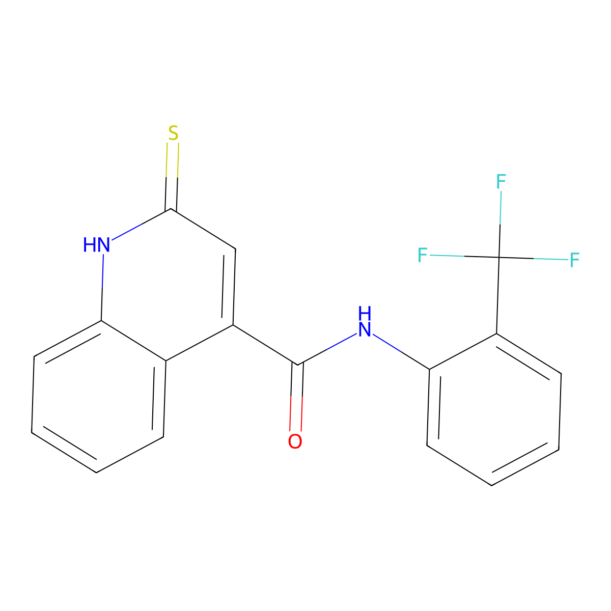 2-sulfanyl-N-[2-(trifluoromethyl)phenyl]quinoline-4-carboxamide molecular structure, CAS 379725-94-7