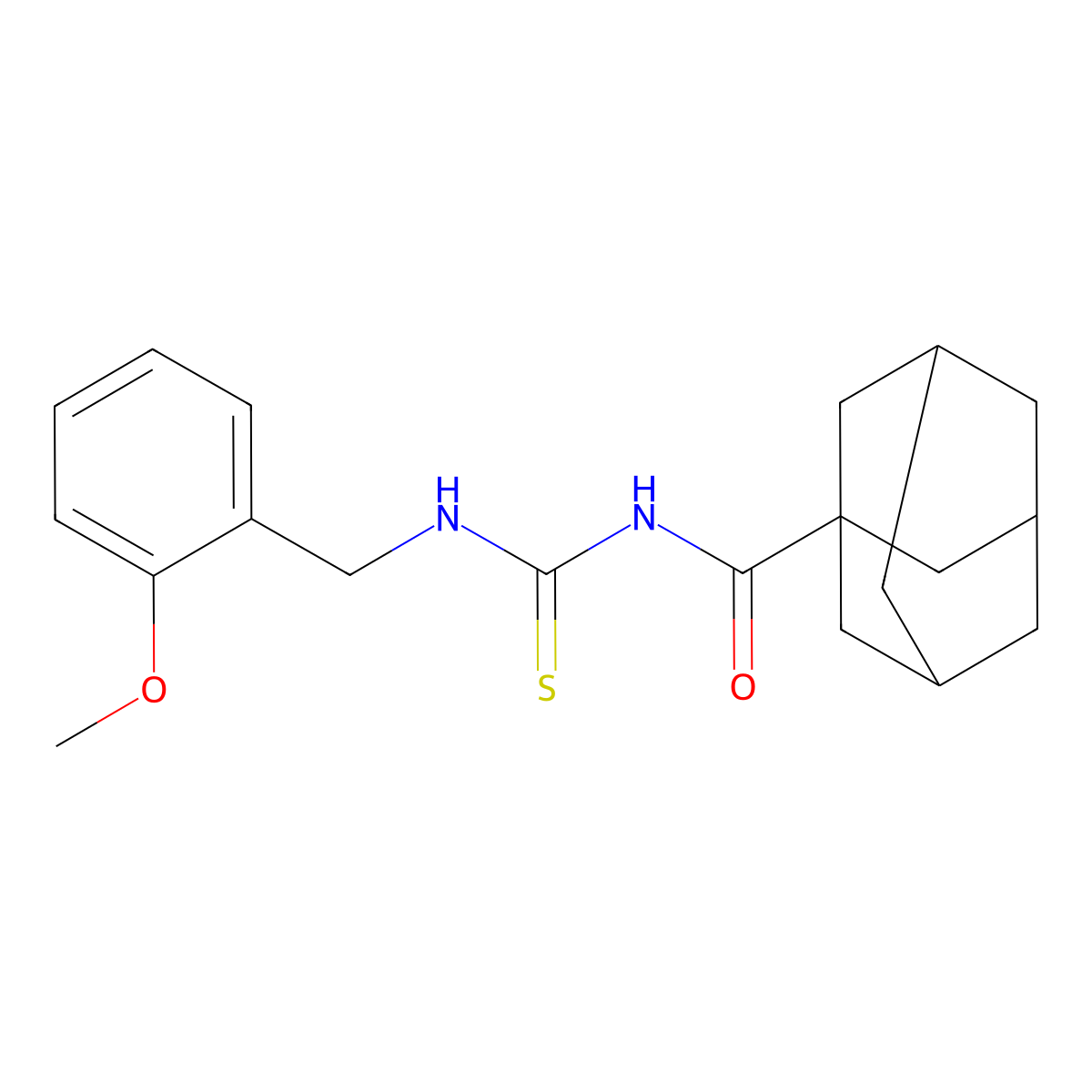 N-(1-adamantylcarbonyl)-N'-(2-methoxybenzyl)thiourea molecular structure, CAS 379726-02-0