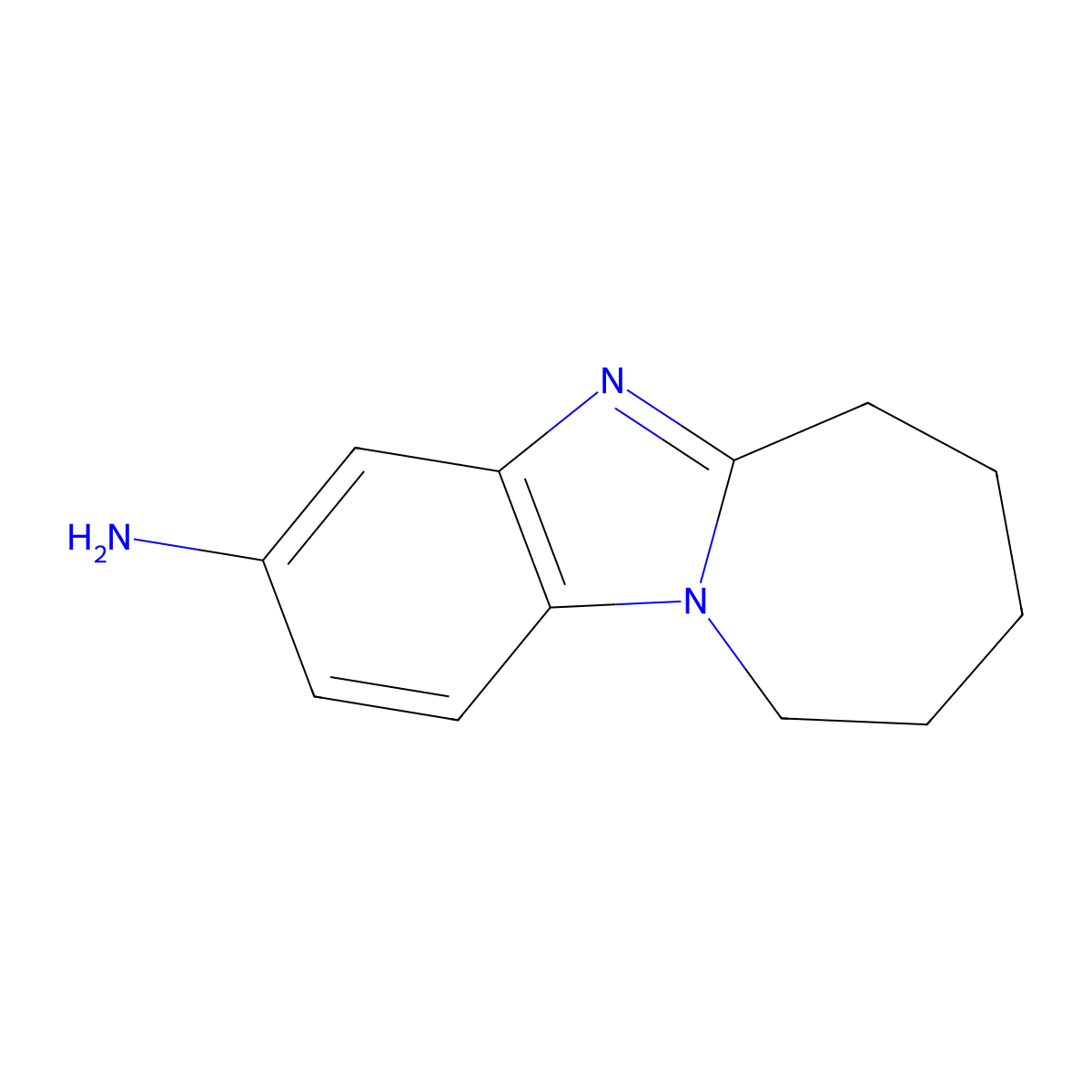 1,8-Diazatricyclo(7.5.0.0,2,7)tetradeca-2,4,6,8-tetraen-5-amine molecular structure, CAS 379726-16-6