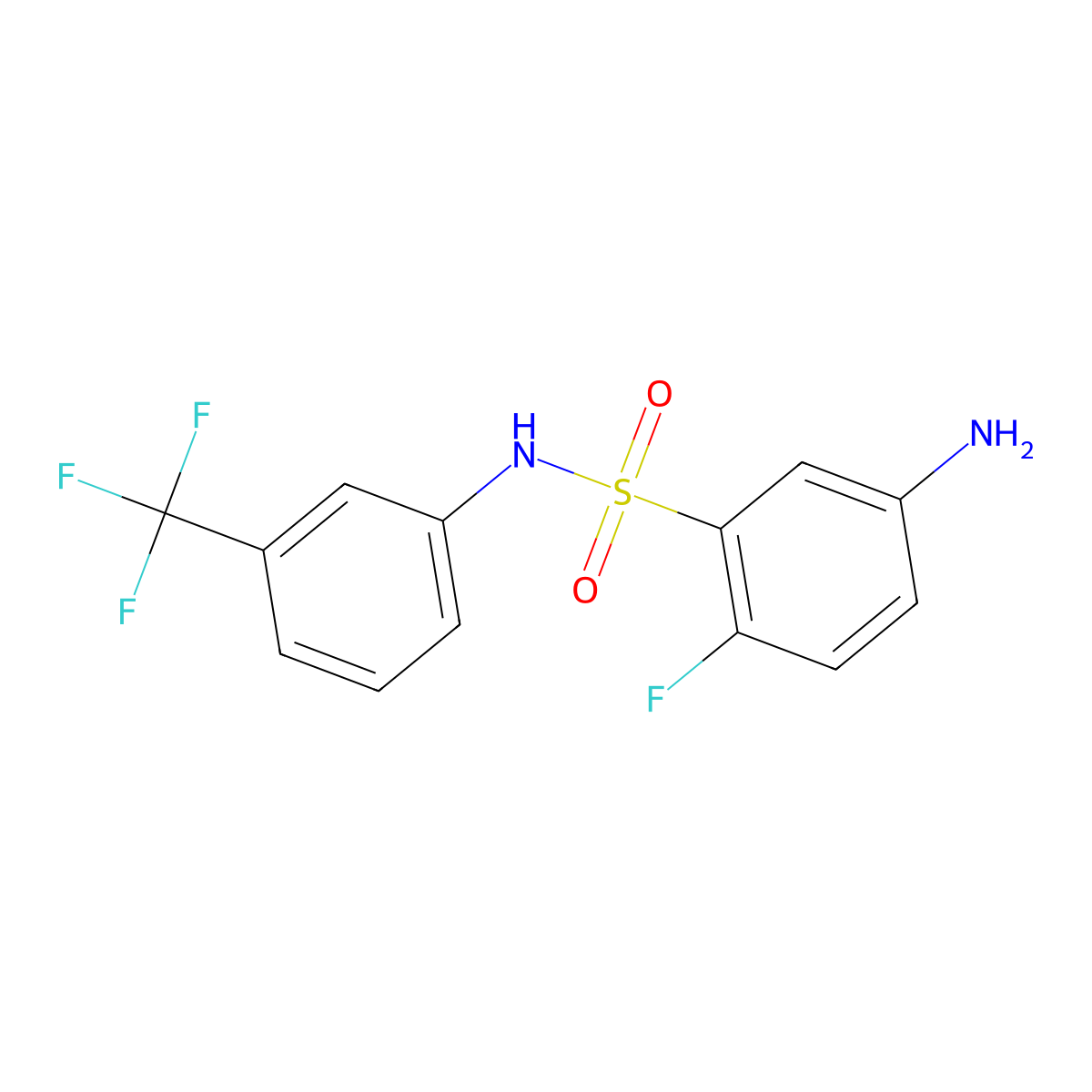 5-amino-2-fluoro-N-[3-(trifluoromethyl)phenyl]benzene-1-sulfonamide molecular structure, CAS 379726-27-9