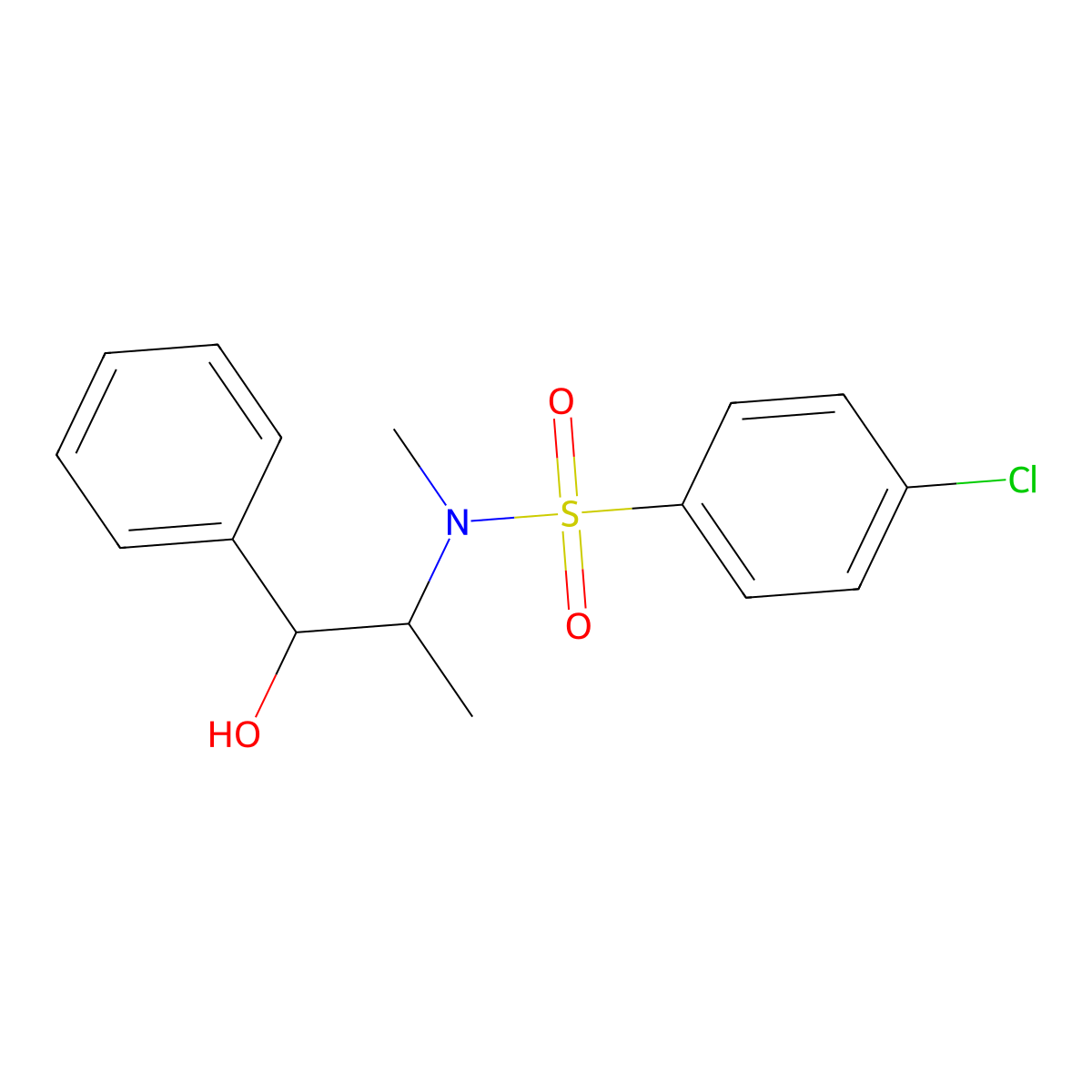4-Chloro-N-(2-hydroxy-1-methyl-2-phenyl-ethyl)-N-methyl-benzenesulfonamide molecular structure, CAS 379726-28-0