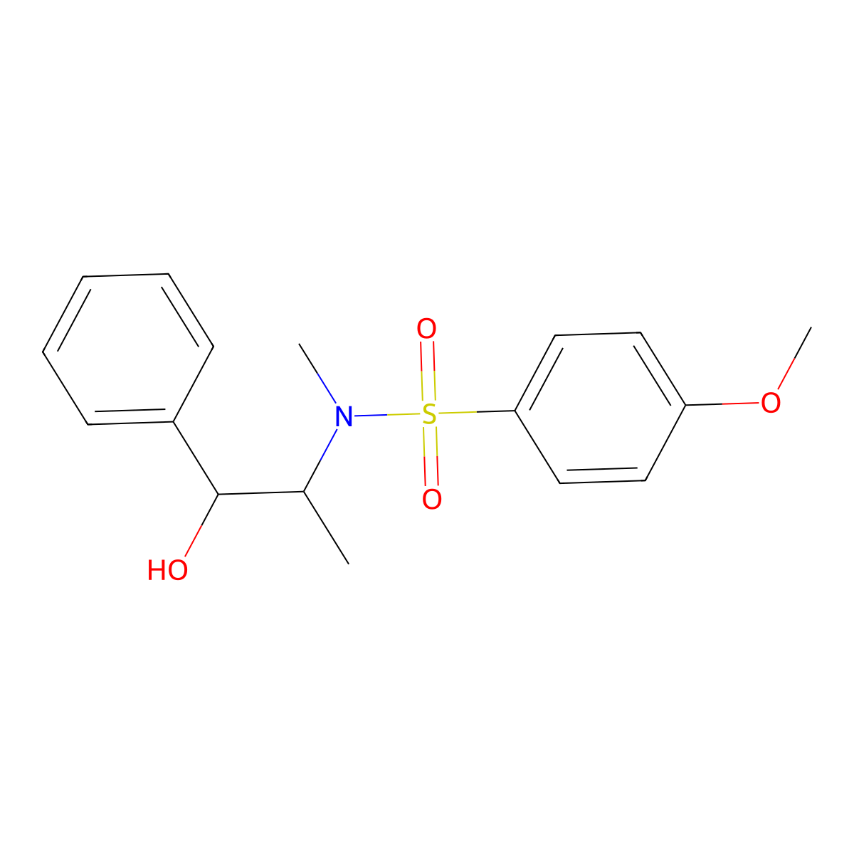 N-(2-Hydroxy-1-methyl-2-phenyl-ethyl)-4-methoxy-N-methyl-benzenesulfonamide molecular structure, CAS 379726-29-1