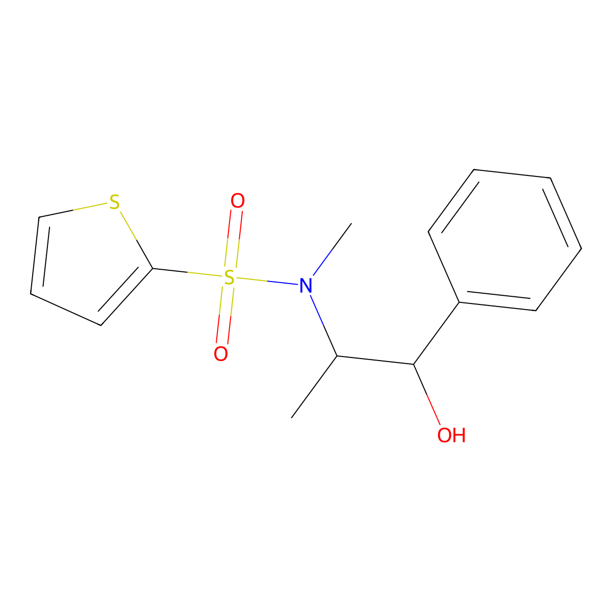 N-(1-hydroxy-1-phenylpropan-2-yl)-N-methylthiophene-2-sulfonamide molecular structure, CAS 379726-30-4