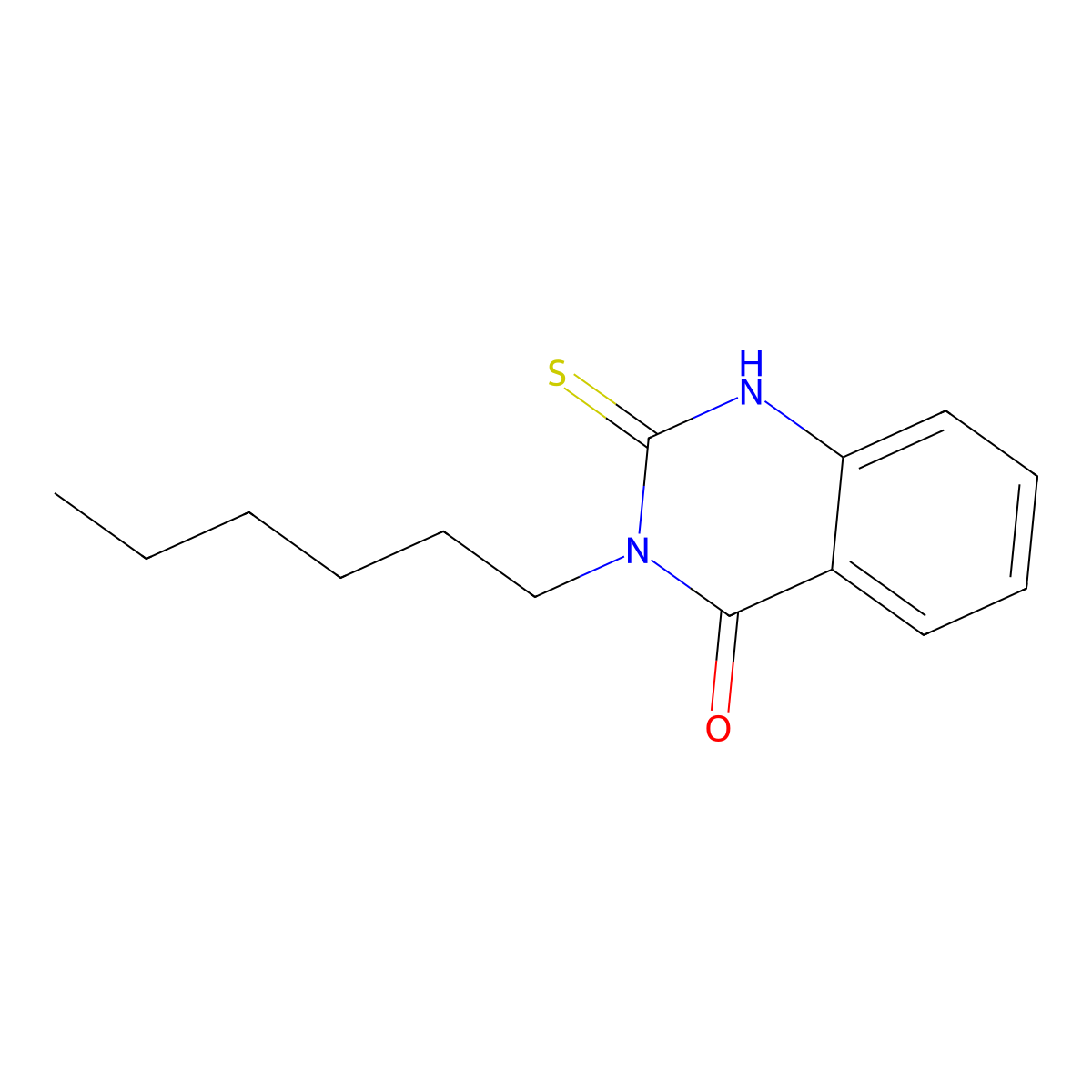 3-Hexyl-2-sulfanyl-3,4-dihydroquinazolin-4-one molecular structure, CAS 379726-44-0