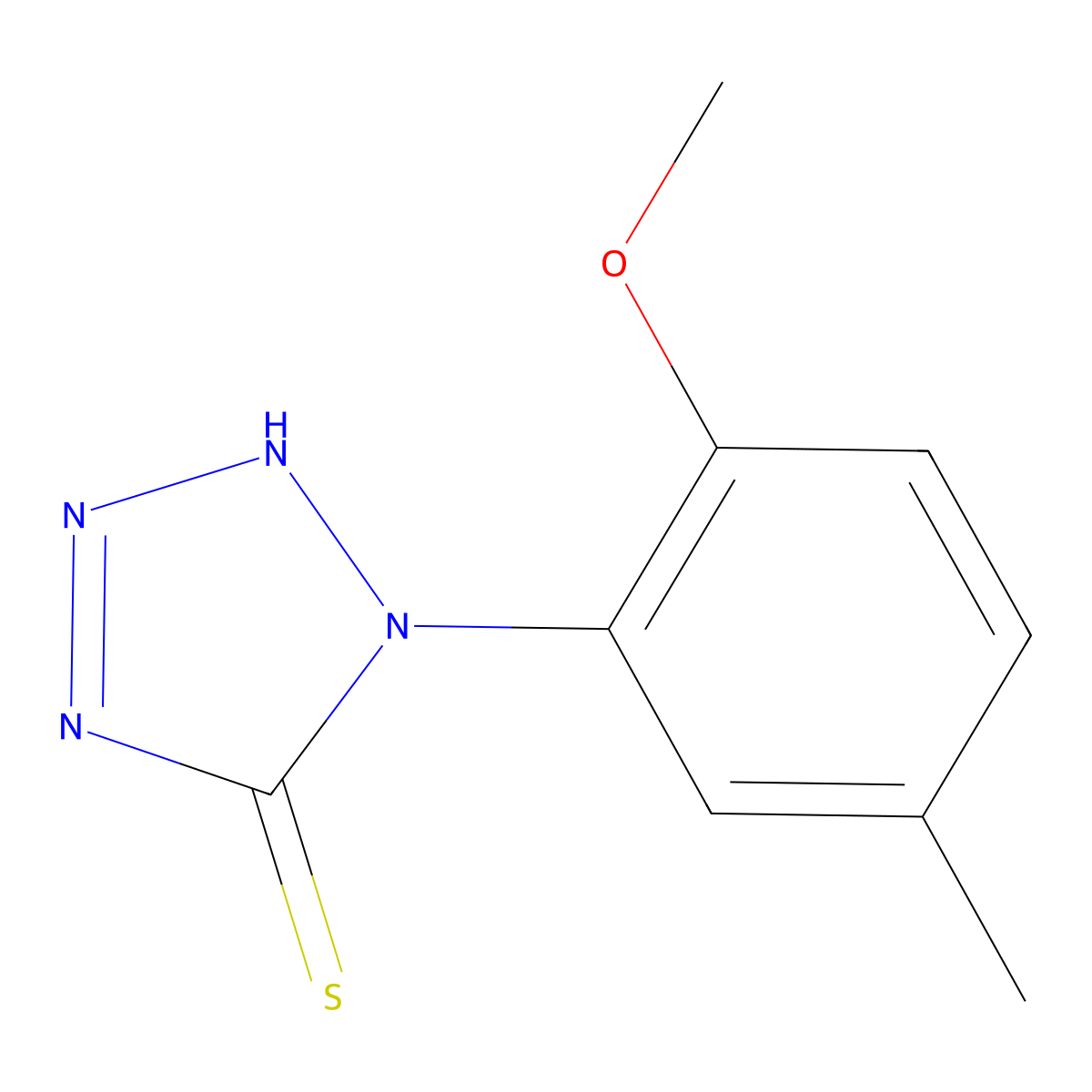 1-(2-methoxy-5-methylphenyl)-1H-1,2,3,4-tetrazole-5-thiol molecular structure, CAS 379726-45-1