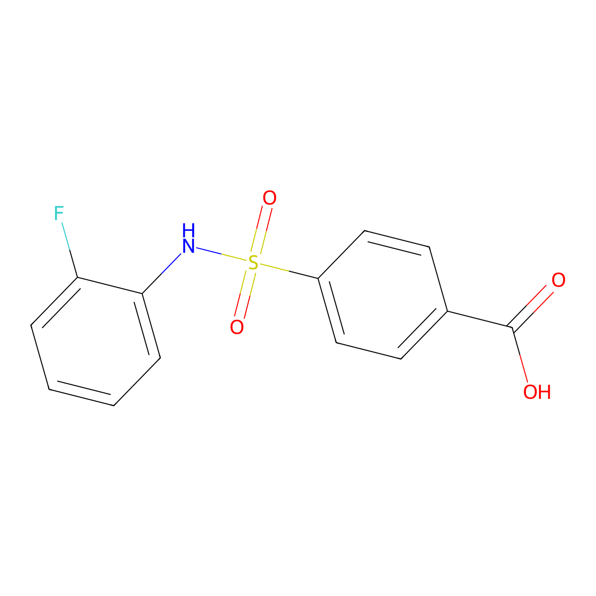 4-[(2-fluorophenyl)sulfamoyl]benzoic Acid molecular structure, CAS 379726-47-3