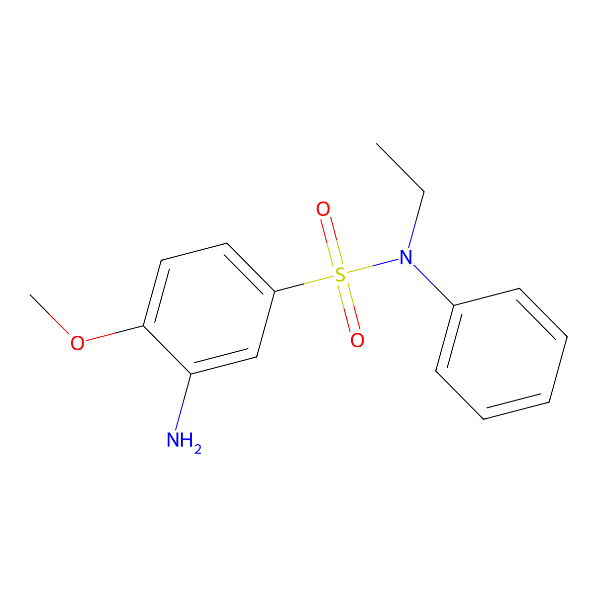 3-Amino-N-ethyl-4-methoxy-N-phenylbenzenesulfonamide molecular structure, CAS 379726-48-4