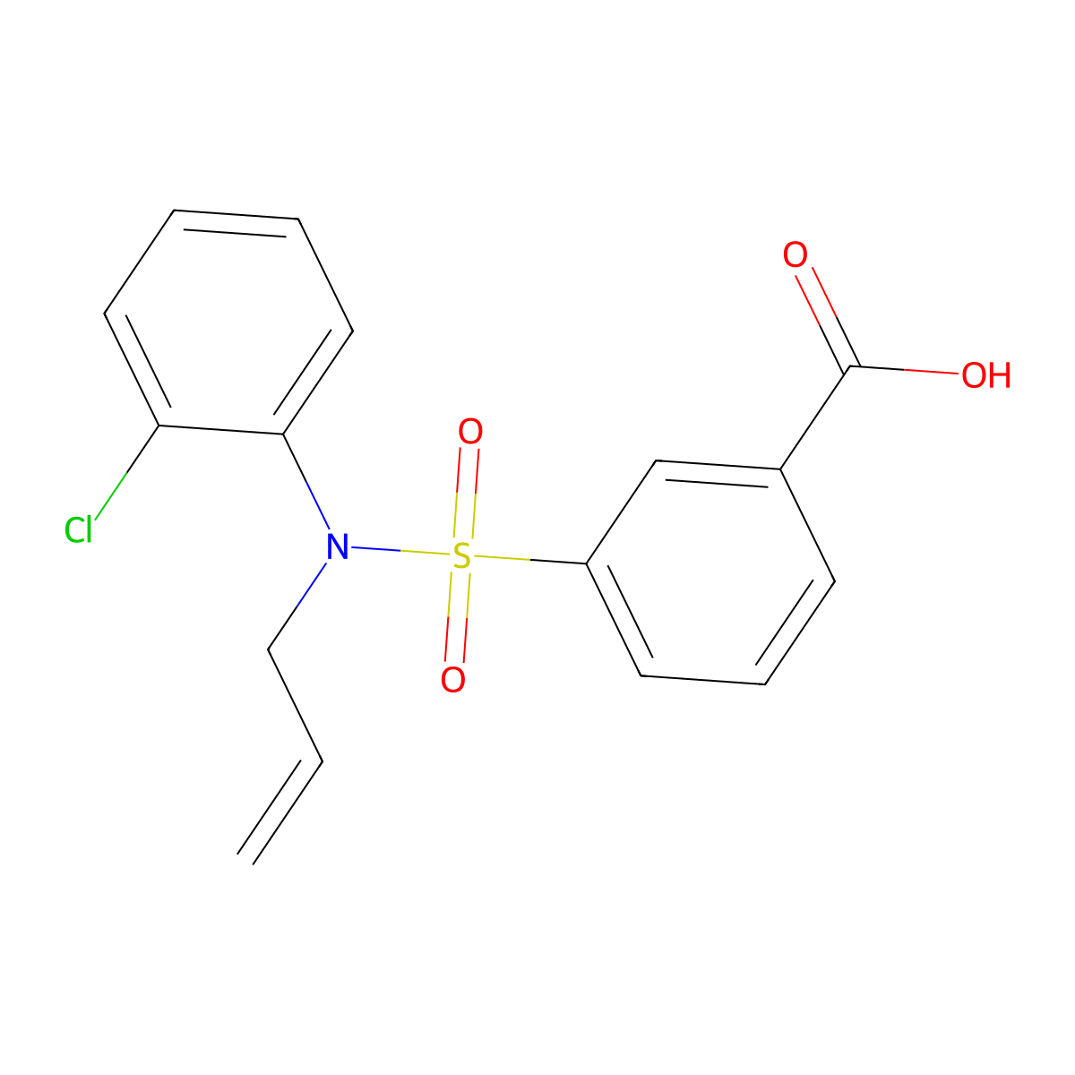 3-[(2-Chlorophenyl)(prop-2-en-1-yl)sulfamoyl]benzoic acid molecular structure, CAS 379726-49-5