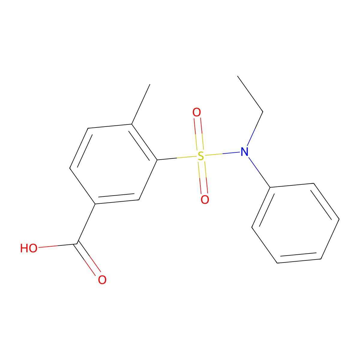 3-[Ethyl(phenyl)sulfamoyl]-4-methylbenzoic acid molecular structure, CAS 379726-52-0